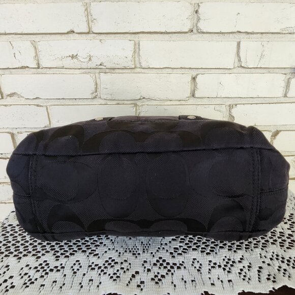 Euc Coach Kyra Signature Black Satchel Handbag Purse - Picture 8 of 13